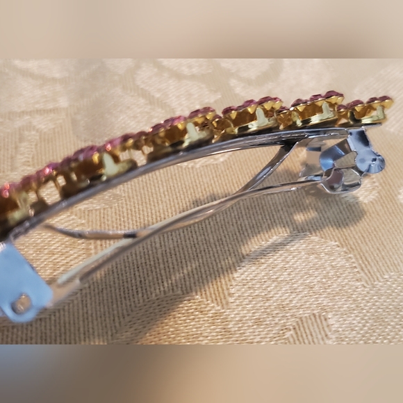 Pink Rhinestone Barrett - Picture 3 of 4